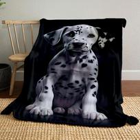 Dalmatų šuniukų rašto pledas miegamojo pledas svetainės sofai pietų pertraukai Minkštas užtiesalas draugo festivaliui Dovana 80cm x 120cm gray