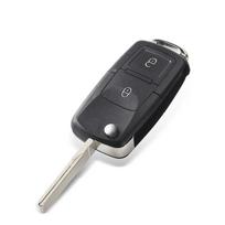 2 Button Folding Car Remote Key Flip Folding Key Shell Case For Volkswagen Vw Jetta Golf Passat Beetle Skoda Seat Polo B5 3 Buttons With Blade gray