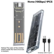 M.2 Nvme Pcie Ngff Sata protokolo dėklas Skaidrus Usb Type C 10Gbps Pci-E Skaidrus Išorinio kietojo disko dėžutės dėklas nešiojamam kompiuteriui, telefonui NGFF 5Gbps gray