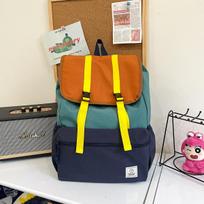 Schoolbag Korean large-capacity college style color matching backpack, junior high school college student schoolbag, female simple and lightweight gray