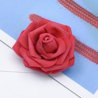 30/50Pieces 7CM Foam Teddy Bear of Roses Diy Valentine's Day Gifts Wedding Home Room Decor Bridal Accessories Artificial Flowers (as the picture,50 Pieces) red