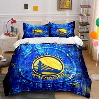 Golden State Warriors Logo Bedding Duvet Cover Set Duvet Cover Pillowcases  (1*Duvet Cover 2*Pillowcases, without duvet insert) 135x200cm blue