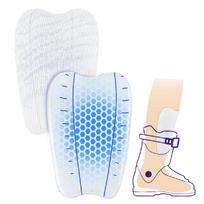 1Pair  Winter Ski Snowboard Accessories Gel Shin Pads,Reusable Self-Adhesive Anti-Bite Tibia Cushion,Soft Shock Absorption Leg white