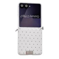Korean wave dot applies to Samsung zflip7 mobile phone case Galaxy Zflip5/6 folding protective case Samsung zflip5 gray