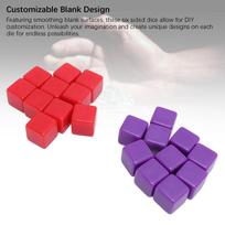 20PCS 16mm Blank Dice Set Plastic Multicolor DIY Cubes Six Sided Dices with Storage Bag for Board Games Red Purple red