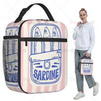 Open Sardine Can With Fish Insulated Lunch Bag for Kids School Cooler Thermal Food Box Tote Portable Lunch Boxes Container One Size
