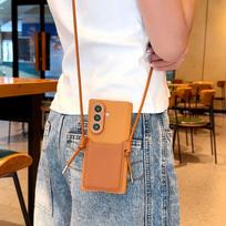 Crossbody Cards Solt Wallet With Lanyar Vagan Leather Case For Samsung Galaxy Z Fold 8 Ultra/Fold 7 Dual Hinge Protection Cover Galaxy Z Fold 8 Ultra white