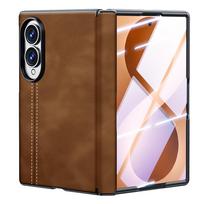 Luxury Magnetic Leather Shell Film Integrated Case for Samsung Z Fold 8 Wide Shockproof for Magsafe Hinge Protection Slim Cover Galaxy Z Fold 8 Wide brown