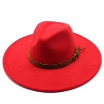European, American British style hat.cm large edge woolen top hat men's and women's autumn and winter warm suede jazz hat adult 57-59cm