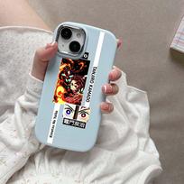 for iPhone 13 14 15 Pro Max Samsung Galaxy A14 A15 A24 Xiaomi 13T Redmi 12C Soft Chubby Phone Case NY2 Anime Demon Slayer TPU Silicone cover OPPO Reno8T 5G gray