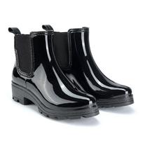 Fashion Chelsea short rain shoes women's curve elastic rain boots non-slip water boots rain boots adult rubber shoes 35
