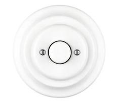 Reblig - Porcelianinis retro sukamas šviesos reguliatorius su rėmeliu 250V/10A baltas