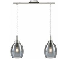 BRILAGI - LED pakabinamas šviestuvas ant laido RETRO GLASS 2xE27/60W/230V matinis chromas/dūminė pilka