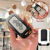 Wuling Car Key Cover: Nebula Starlight Jiachen E5 Stylish Metal Black & White Shell, Full Coverage with Buckle. Standard brown