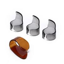 4 vnt. pirštų gitaros kirtikliai 1 nykščio 3 pirštų kirtikliai plektras gitaros priedai 4pcs gray