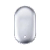 2 viename MINi nešiojamas rankų šildytuvas Power Bank kišeninis šildytuvas Įkraunamas dvipusis šildomas rankų šildytuvas white