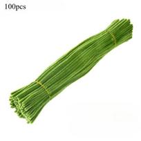 Pipe Cleaners Set Crafts Furry Chenille Stems Twist Stick DIY Arts Crafts Home Decoration Flower Bouquet Leaf Stem Handicrafts 100pcs green