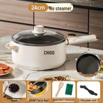 Zhigao 2L Multi-functional Electric Hot Pot & Non-stick Pan - Smart, Household, and Dorm-Friendly Multi-functional Electric Frying Pan gray