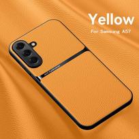 For Samsung A57 A37 Cases Car Magnetic Protection Phone Case For Galaxy A37 A57 Leather Texture Silicone Shockproof Cover For Samsung A37 žalia