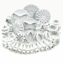 3D Bakeware Sets, 33pcs Cookie Mold, Plunger Fondant Cutter, Dessert Maker, Biscuit Mould, New Mold, DIY Craft, Cake Tools white