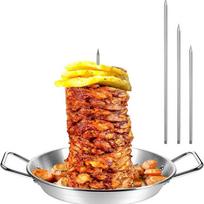 Stainless Steel Shawarma Skewer Stand Removable Spikes 9/10.5/13inch Vertical Skewer Grill Set Metal Replacement Spikes brown