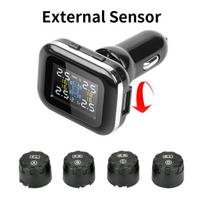 JMCQ TPMS Car Security Alarm System Tire Pressure Alarm Monitor System 4 Auto Tyre Pressure Sensors Cigarette Lighter Display K08-External