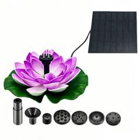 Solar Powered Outdoor Water Fountain Multi-Use Floating Lotus Fountain Pump Kit for Outdoor Features Ponds Home Cloudy Daily Use rožinė