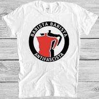 Barista T Shirt Antifascista Funny Pun Coffee Cool Gift Tee M227 XXXL black
