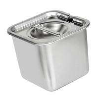 Stainless Steel Spice Box Quadrate Anti Rust Rounded Corners Seasoning Storage Box for Commercial Kitchens Restaurants 14cm/5.5in gray
