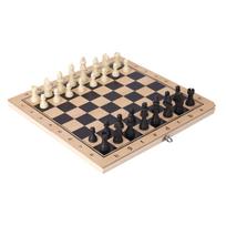 Wooden Chess Set International Chess Entertainment Game Chess Set with Folding Board beige