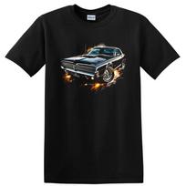 1967 Mercury Cougar Old Car T Shirt Classic Muscle Car Artwork Tee M gray