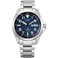 Citizen PROMASTER Radio-controlled Wristwatch AT6080-53L 20 ATM Water Resistant Titanium Lightweight Men's Silver Navy Blue
