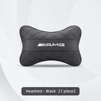 Nappa odos automobilio galvos atramos kaklo pagalvėlė juosmens pagalvėlė padangos vožtuvo dangtelis Mercedes Benz AMG GLE GLS CLA CLE GLC CLS GLA W223 W213 black