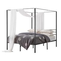 VEVOR Queen Size Canopy Bed Frame, Metal Canopy Bed with Four Posters Design, Heavy Duty Steel Slats Support, Underbed Storage Space 209.5 x 153 x 183 cm juoda