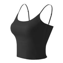 Women's Seamless Invisible Thin Strap Camisole with Chest Pads - Summer Slimming Bra M 34/75AB (95-110 lbs) beige