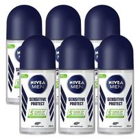 Nivea Men Sensitive Protect Deodorant Roll-on 50ml 6 pcs gray