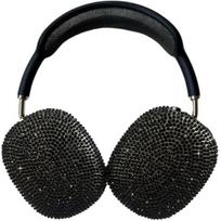 Black Cover for Airpods Max, Bling Rhinestone Apple Headphone Case Sparkling Cute Glitter Airpod pro max Ear Covers Protective Accessories juoda