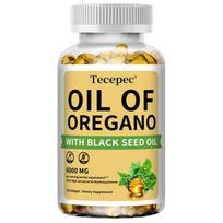 Tecepec Oil of Oregano Supplement, with Black Seed Oil, High Carvacrol & Thymoquinone, 120 Caps 120 Capsules
