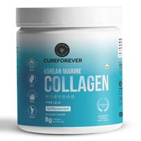 CUREFOREVER Marine Collagen Powder 250g (31 Servings) | Korean Type 1 & 3 Hydrolyzed Collagen Peptides | Skin Hair Nails Support | Unflavoured E