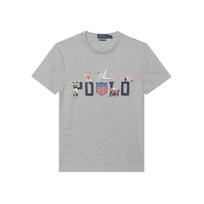 Polo Ralph Lauren Solid Color Olympic Crew Neck Short Sleeve T-Shirt Men Tops Gray 710801690-002 L gray