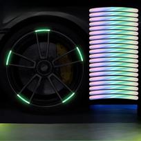 Bicycle Wheel Hub Reflective Stickers Colorful Night Tire Bicycle Stickers Wheel Decoration 20pcs white