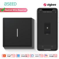 BSEED Zigbee 1/2/3/4Gang Smart Light Switches Mechanical Click Buttons Roller Shutter Blinds Switch EU Wall Socket With 20W USBC gray