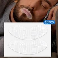 15 vnt. lipdukai nuo knarkimo vaikams suaugusiems nakties miegui lūpų nosies kvėpavimą gerinanti pleistras burną koreguojanti lipdukų juosta 15PCS black
