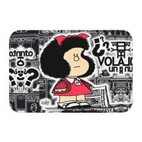 Cartoon Pretty Girl Doormat Retro Mafalda Manga Front Floor Door Entrance Mat Quino Manga Cartoon Bathroom Carpet Kitchen Mat 30x50cm black