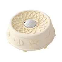 Pet Lick Bowl for Liquid Treat Slow Feeder Dog Bowl with Rolling Ball Silicone Anti-Slip Dog Lick Bowl Pup Licking Toy for Thick Food Dogs Cats white