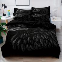 3D Eagle Duvet Cover, Dirt Bike Bedding Set For Kids Teens Adult Room Decor, Motocross Animals Black Printed Comforter Covers 135x200cm gray
