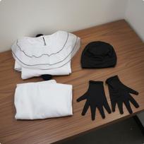 Pierro Klouno Kostiumas Cosplay Juodas ir Baltas Baisus Ruffles Kostiumas Aktoriams, black