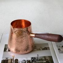 A27F-500Ml Pure Copper Latte Pitcher Milk Jug With Wooden Handle Kettles Hammer Handcraft Drinkware Tableware beige
