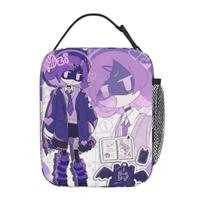 Murder Drones Cartoon Insulated Lunch Bag Thermal Bag Reusable Portable Tote Lunch Box Food Handbags College Picnic One Size pink