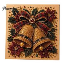 Handmade Resin Bead Art Christmas Faux Pearl Kit, 20x20cm Xmas Painting DIY Sparkling Rhinestone 3D Diamond Craft Kit for Adults, Festive Wall Z black